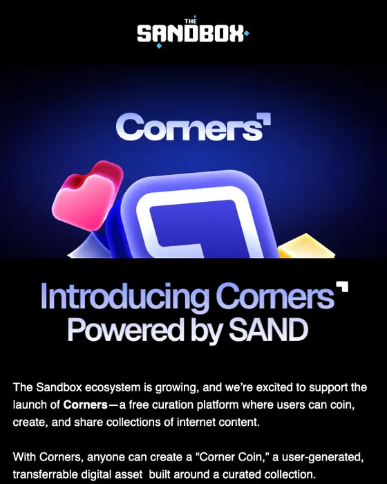 The Sandbox product launch email