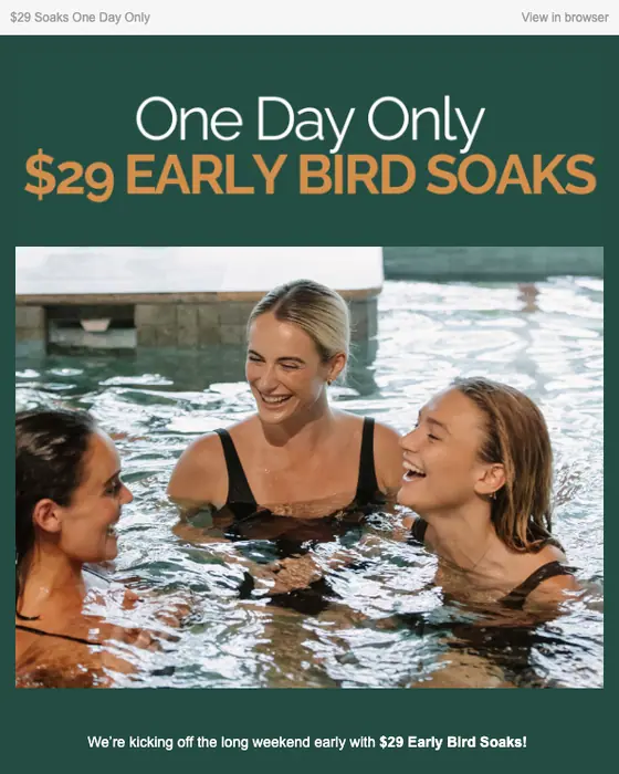 Soak Bathhouse discount offer email