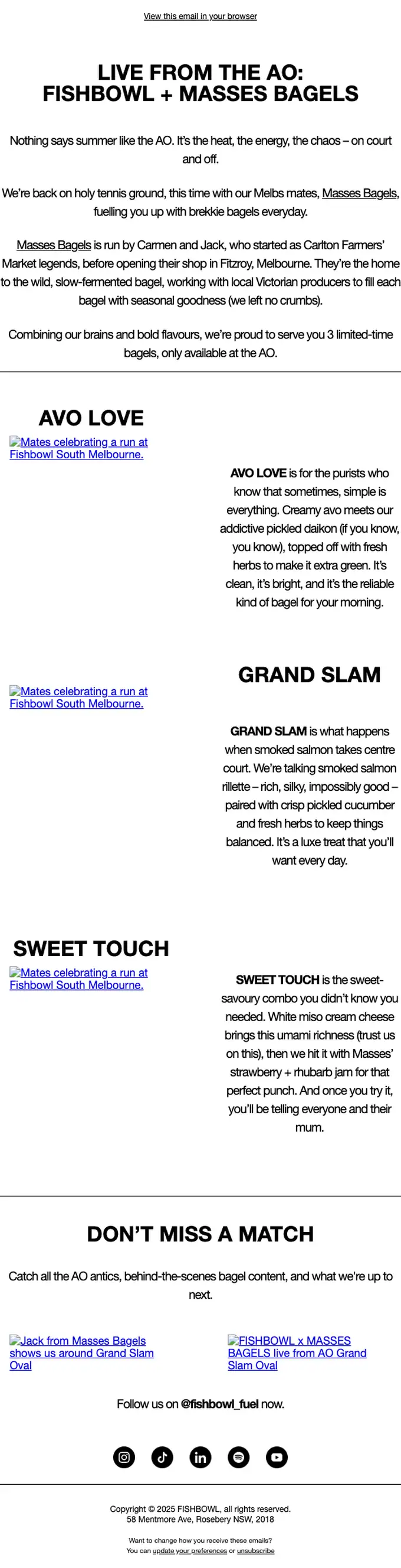 FISHBOWL promotional email, full length