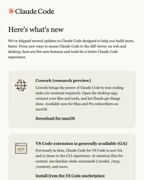 Claude Team product launch email