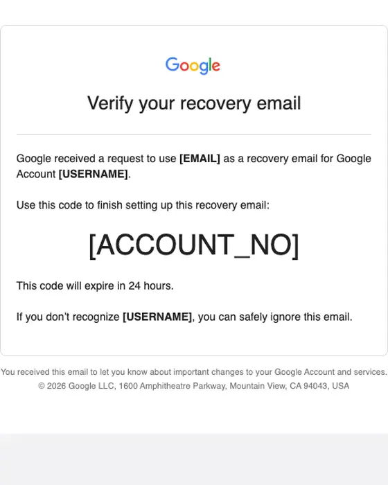 Google email verification email