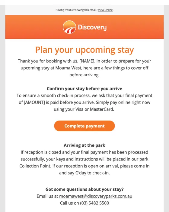 Discovery Parks & Resorts email
