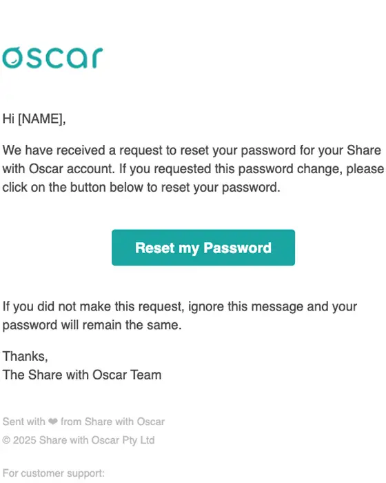 Share with Oscar email