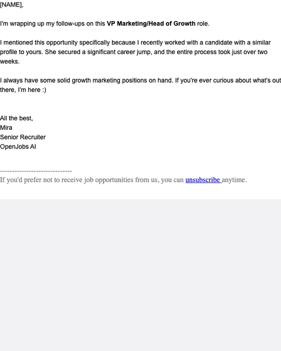 OpenJobs AI job alert email