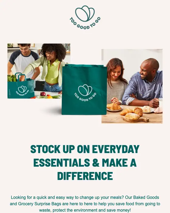 Too Good To Go promotional email