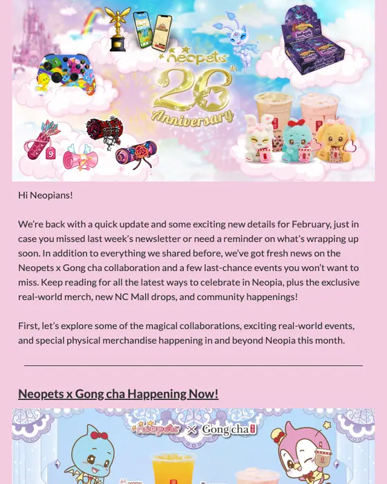 Neopets promotional email