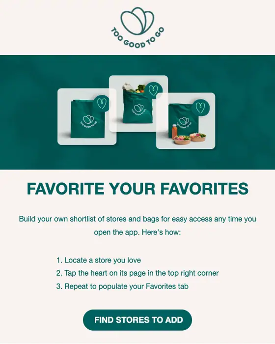 Too Good To Go onboarding email