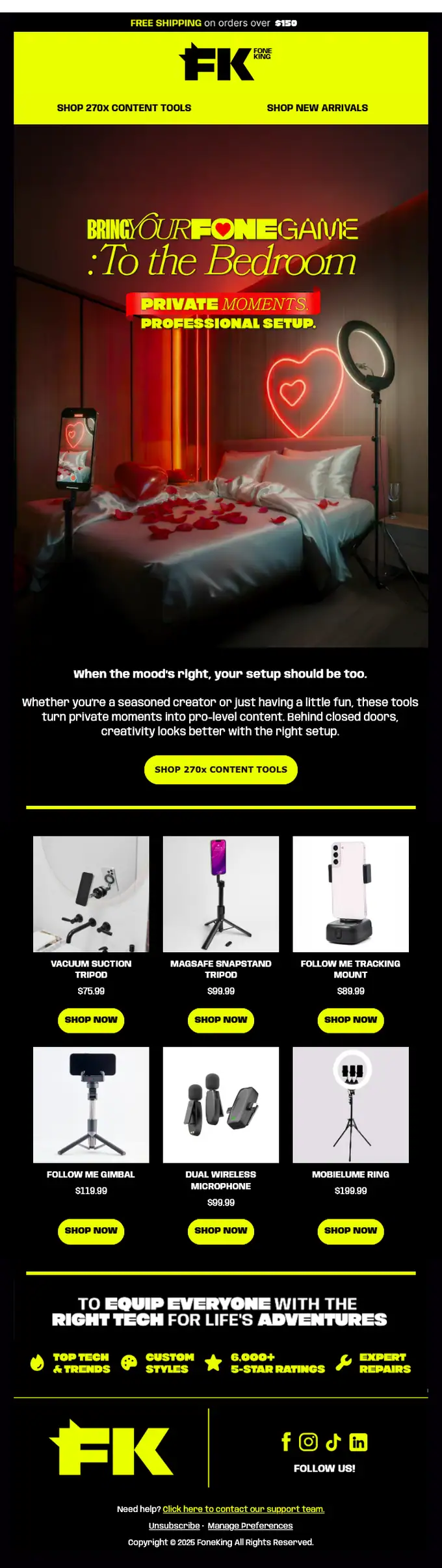 Fone King promotional email, full length