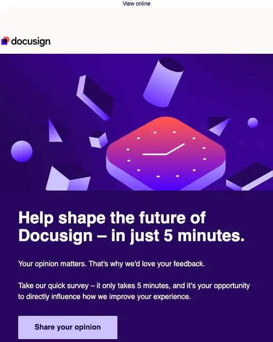 Docusign survey email