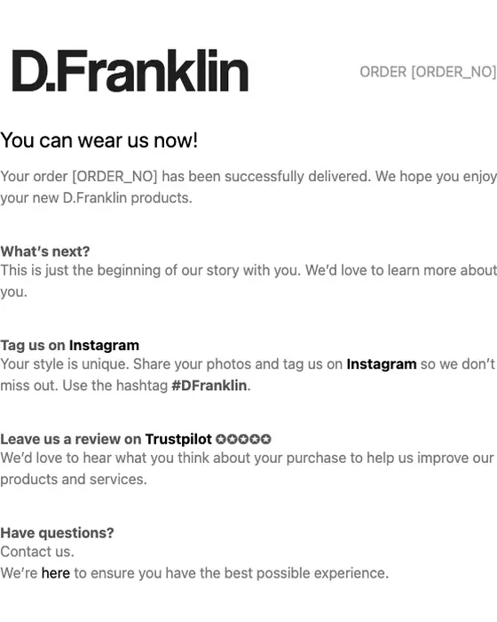 D.Franklin delivery email
