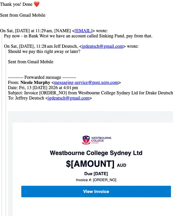 Westbourne College Sydney Ltd email