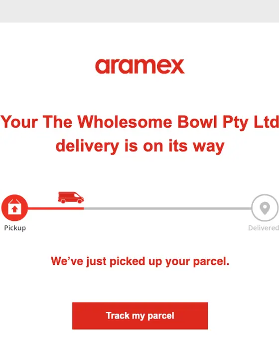 Aramex shipping email