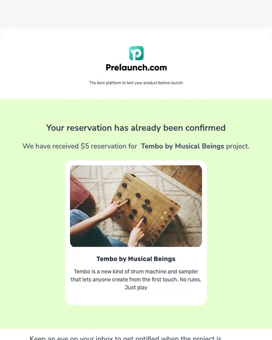 Prelaunch.com email