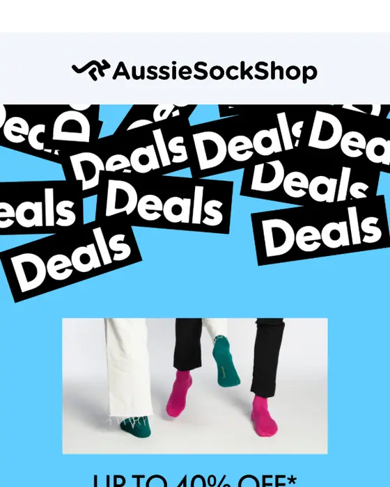 Aussie Sock Shop sale email
