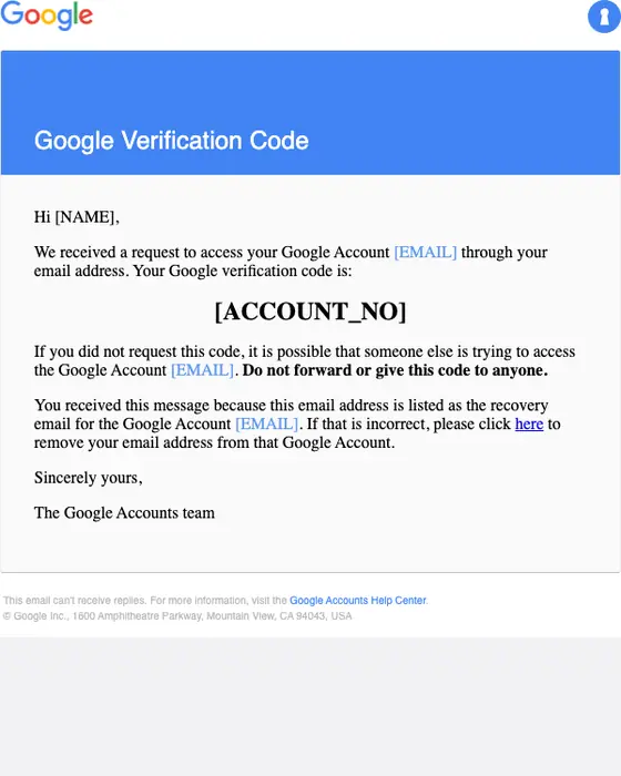 Google otp email