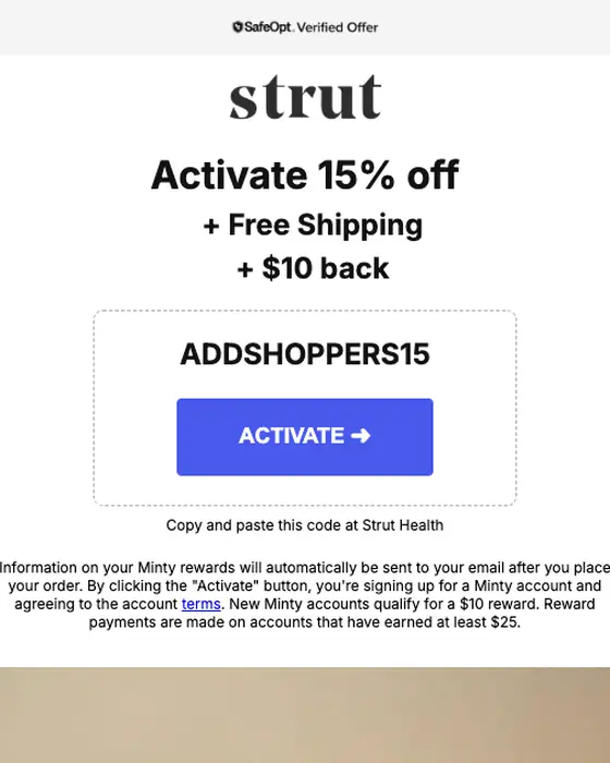 Strut Health discount offer email