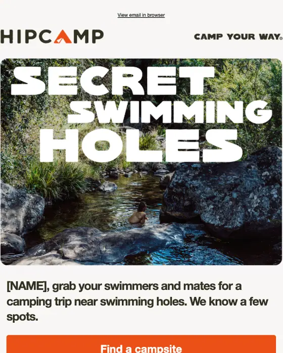 Hipcamp promotional email