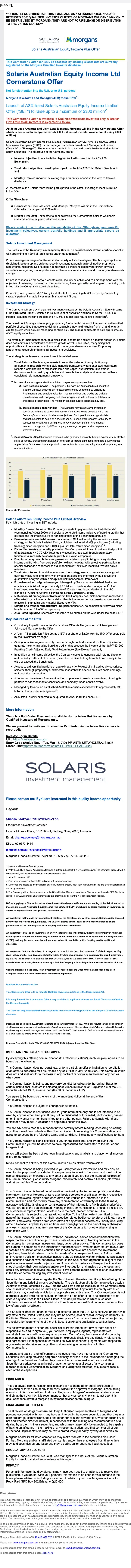Morgans promotional email, full length