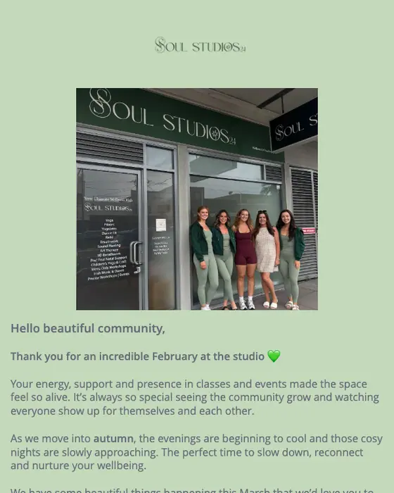Soul Studios 24 newsletter email