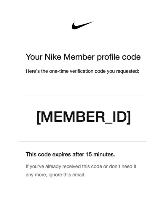 Nike otp email