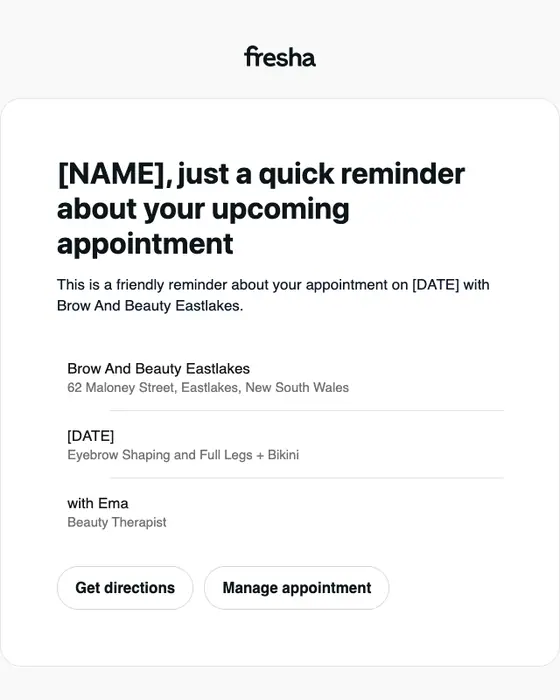 Brow And Beauty Eastlakes (via Fresha) email
