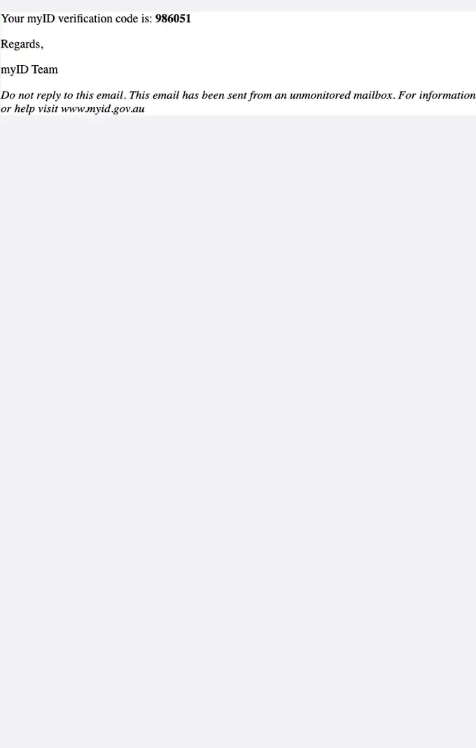 myID otp email, full length
