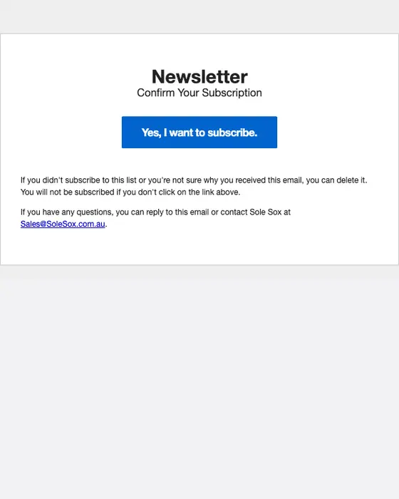 Sole Sox Australia email