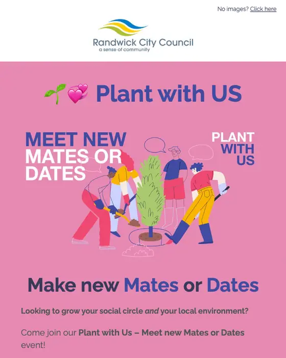 Randwick City Council event invite email