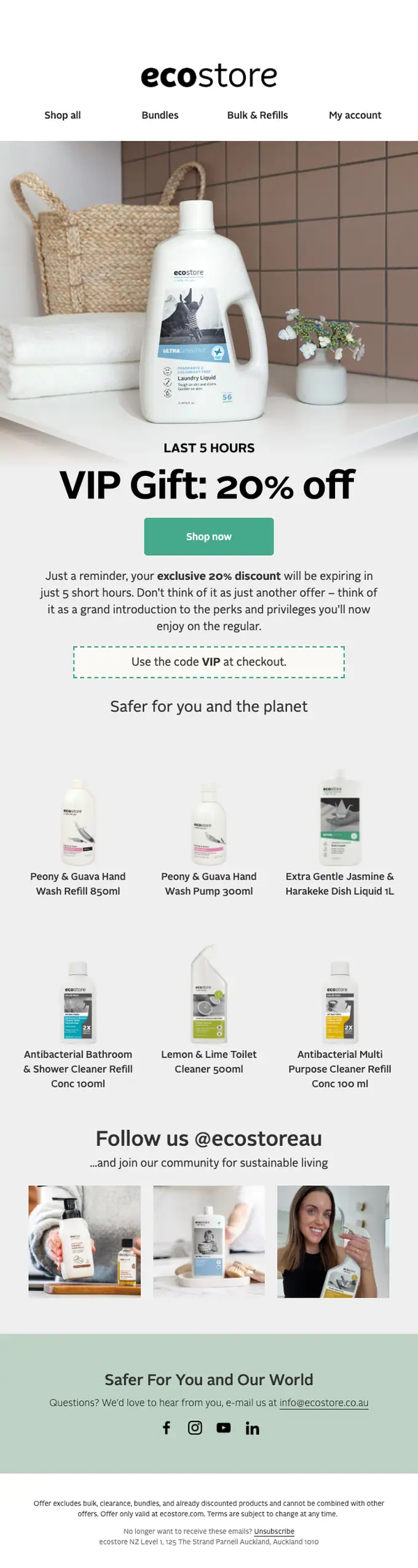 ecostore discount offer email, full length