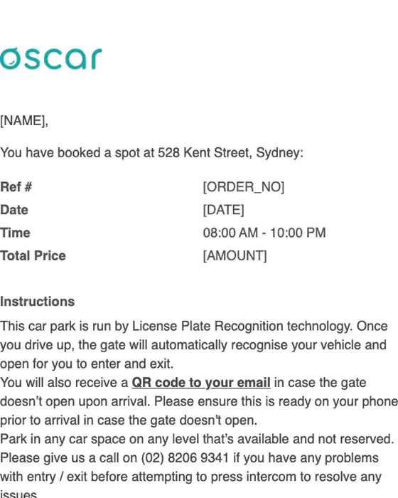 Share with Oscar receipt email