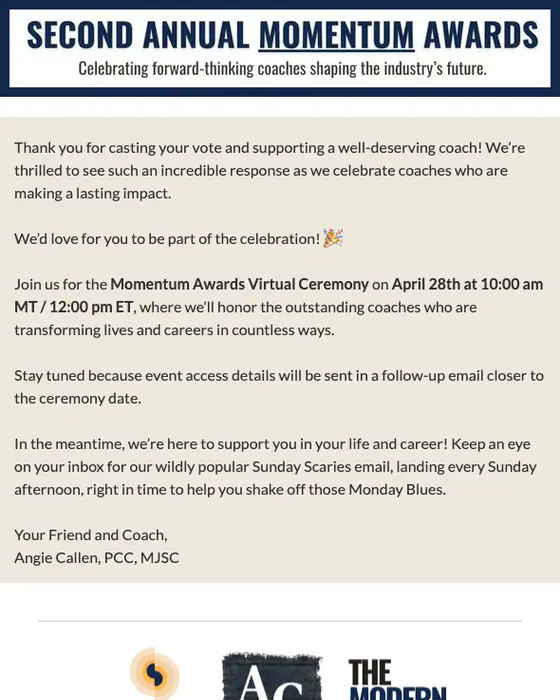 Career Benders thank you email
