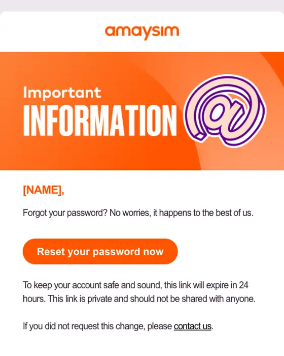 amaysim password reset email