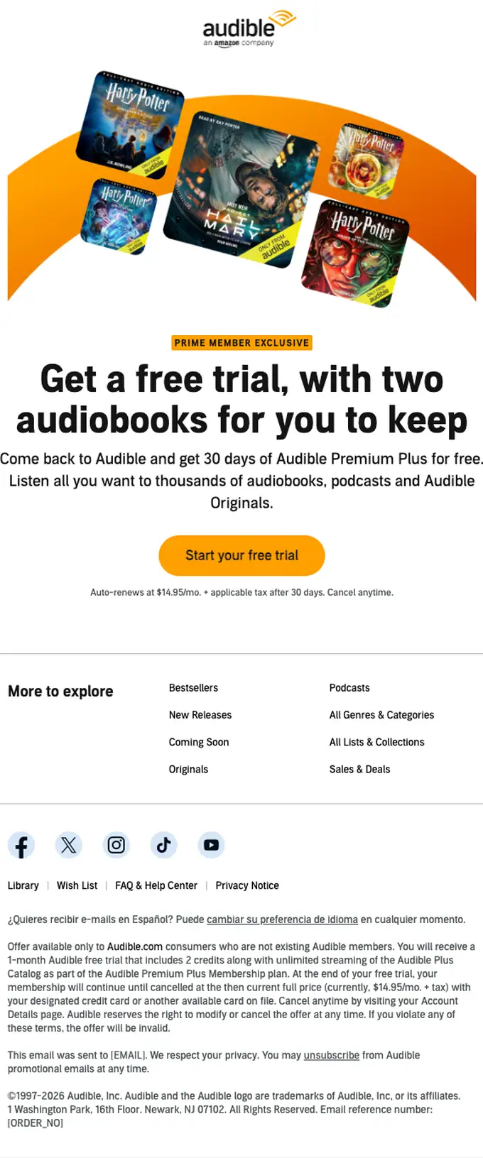 Audible.com promotional email, full length