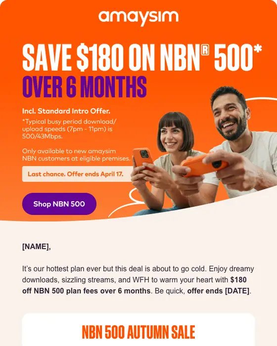amaysim sale email