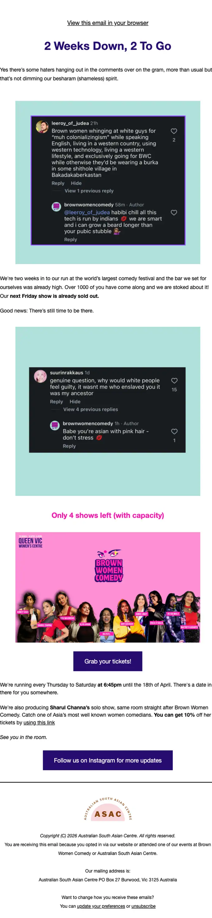 Daizy promotional email, full length