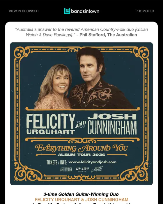 Bandsintown event invite email