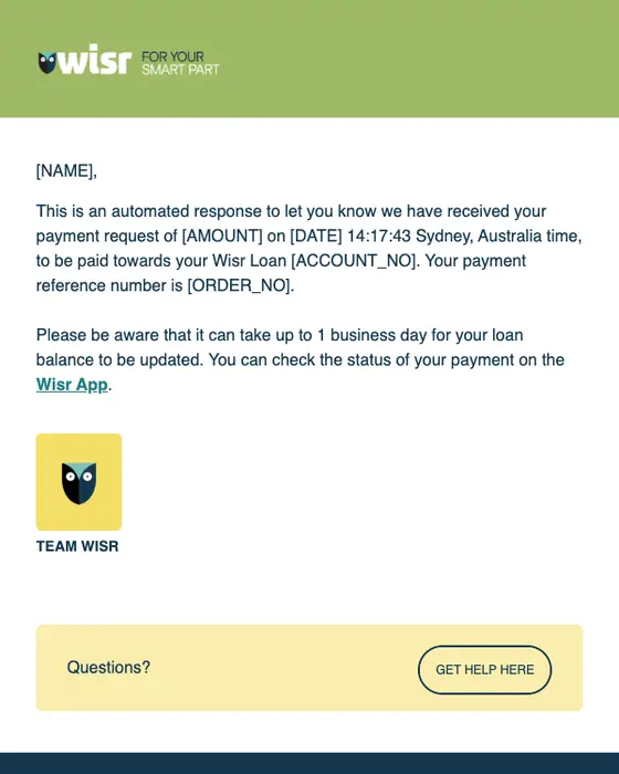 Wisr email