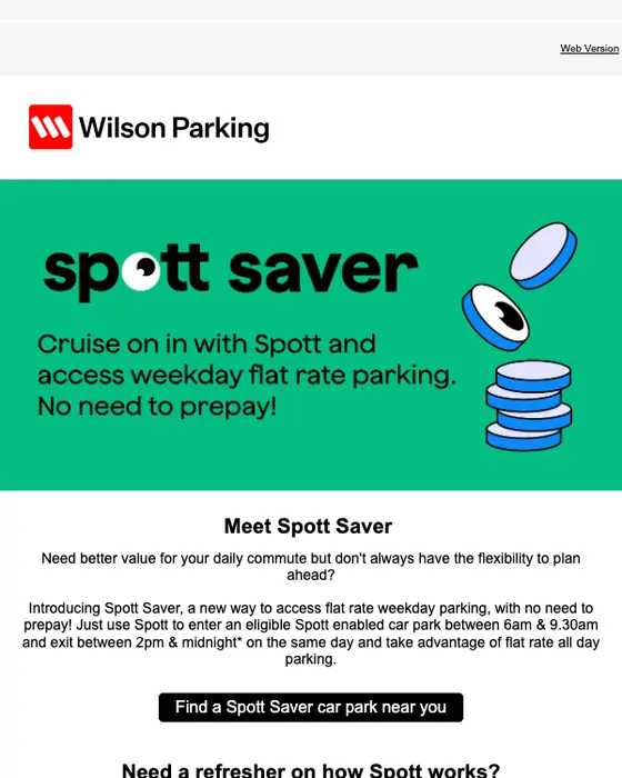 Wilson Parking Australia product launch email