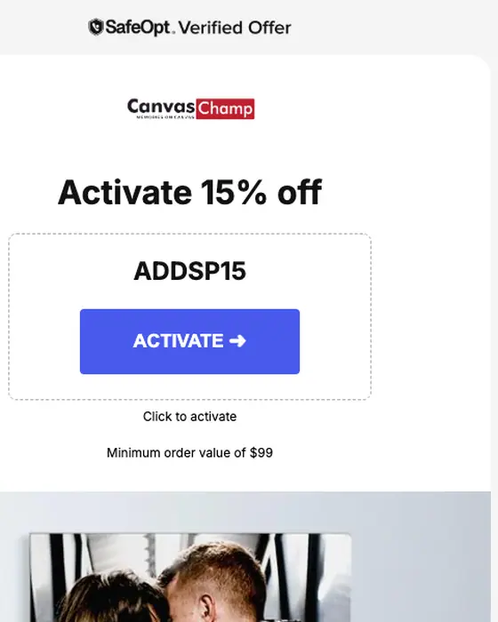 CanvasChamp discount offer email