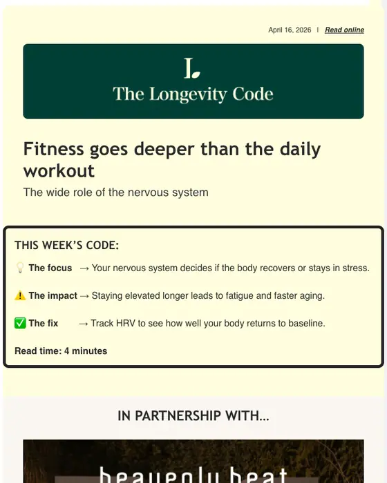 The Longevity Code newsletter email