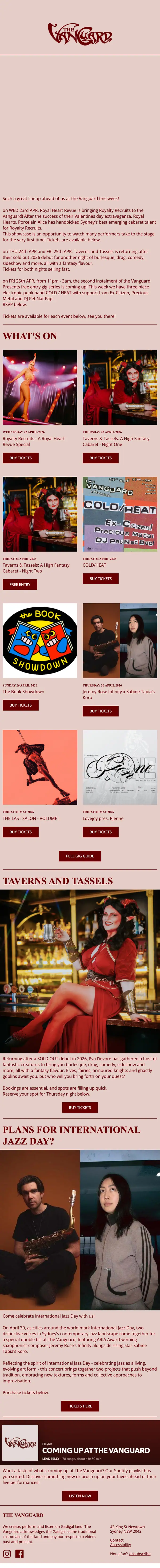 The Vanguard promotional email, full length