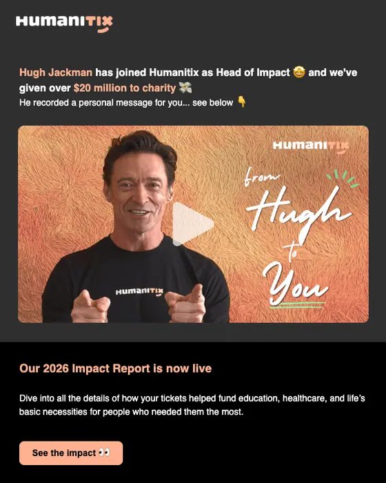 Humanitix promotional email