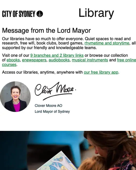 City of Sydney newsletter email