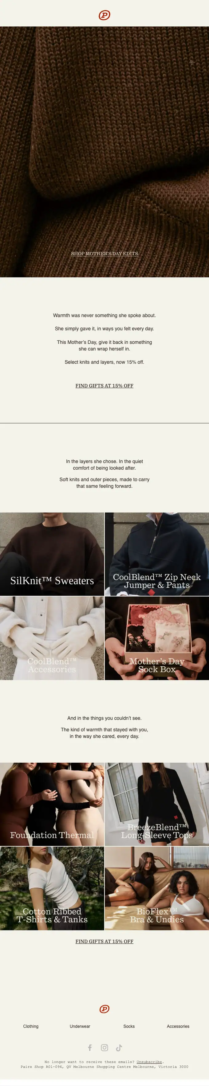 Paire seasonal email, full length