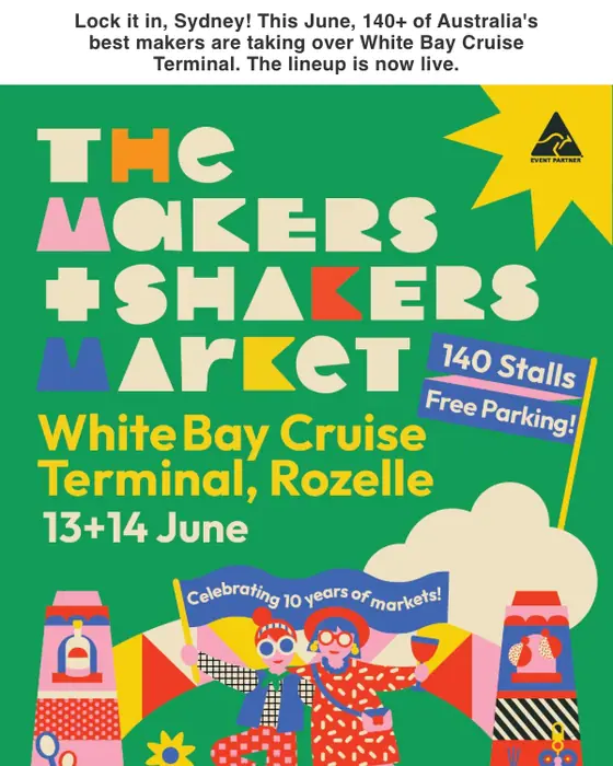 The Makers and Shakers Market event invite email