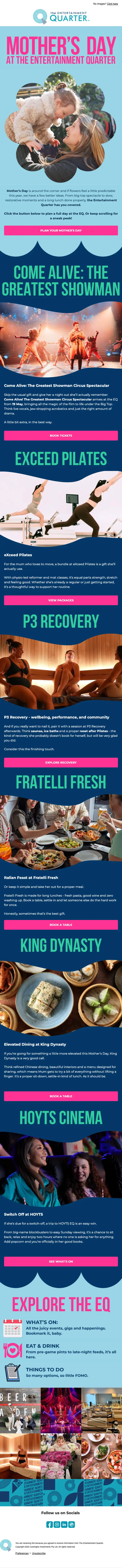 The Entertainment Quarter seasonal email, full length