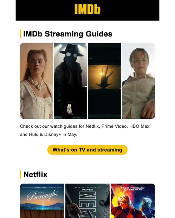 IMDb newsletter email