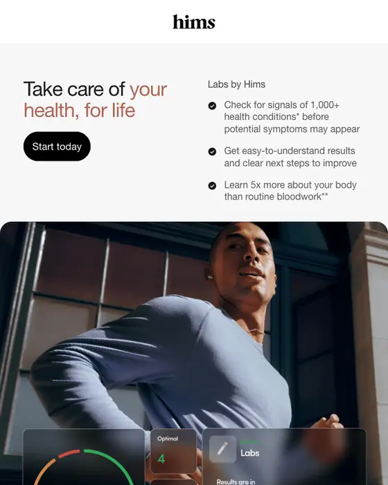 Hims promotional email