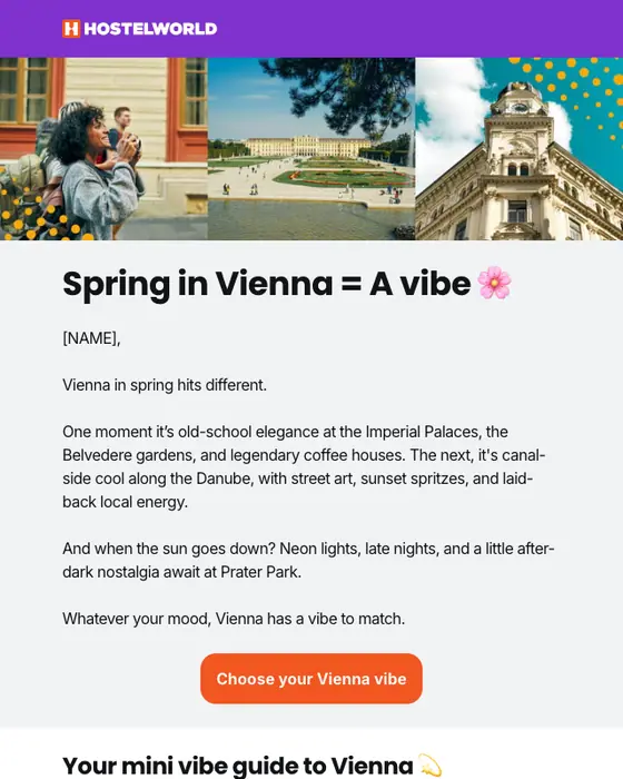 Hostelworld promotional email