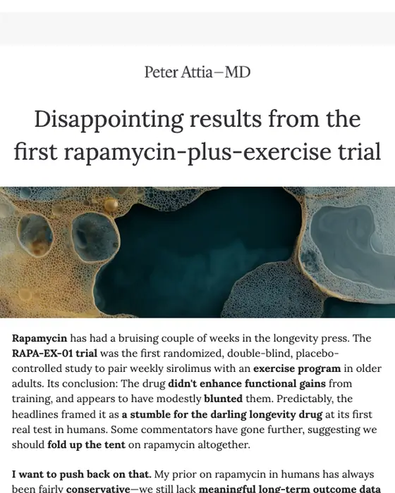 Peter Attia, M.D. newsletter email